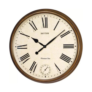 日本RHYTHM丽声欧式实木豪华挂钟客厅欧式复古典音乐报时CMH721