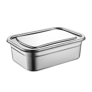 不锈钢保鲜盒饭盒商用便当盒长方形厨房冰箱大容量冷冻冷藏盒密封