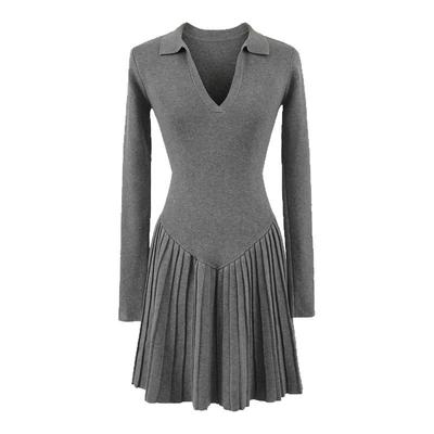 怪力酱miu系百褶针织连衣裙