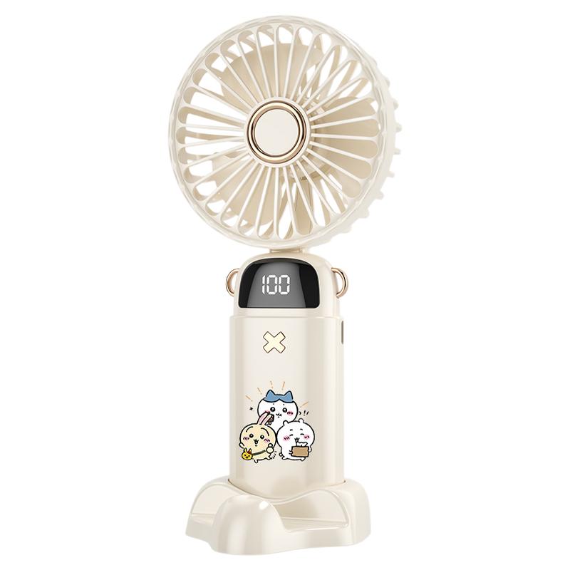 chiikawa小风扇乌萨奇便携式充电小型折叠随身电风扇挂脖手持静音办公室桌面迷你usb学生手拿降温神器吹辅食