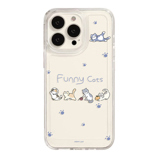 有趣的猫iPhone17promax苹果16小米15新款华为nova14适用mate80可爱荣耀500透明oppofindx9女生vivos50手机壳