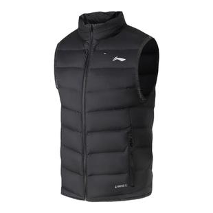 李宁羽绒马甲男款冬季新款立领坎肩轻薄保暖羽绒背心休闲运动服男