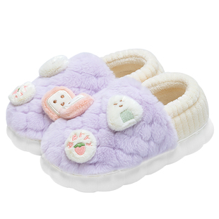 包跟棉拖鞋女款冬季2025新款室内家居毛毛绒保暖女童棉鞋儿童冬天