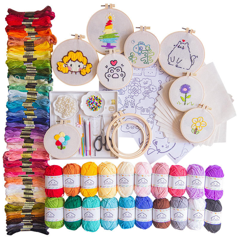 儿童手工刺绣新手入门diy布艺刺绣套装手工课工具套装绣花材料