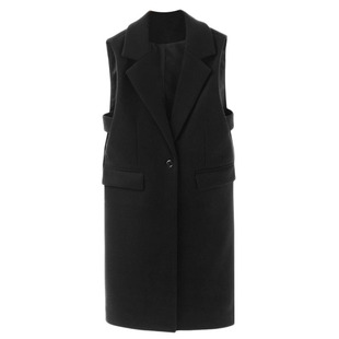 2026秋冬新款韩版中长款无袖毛呢马甲女时尚显瘦毛呢外套背心