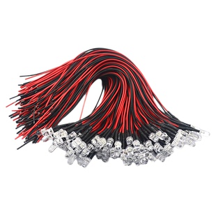 5MM高亮LED灯发光二极管5V 12V带线LED灯珠小灯泡玩具车指示灯led