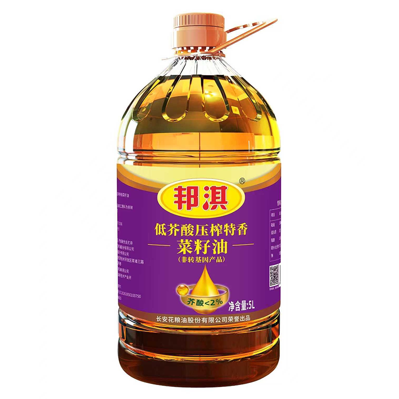 邦淇低芥酸压榨特香菜籽油5L