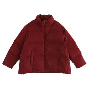NNGZ立裁设计女童亮面羽绒服冬季立领保暖儿童白鸭绒外套童装上衣