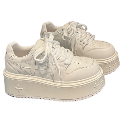 小白鞋女款厚底增高加绒白色板鞋