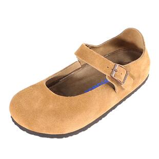 东园物作DYOWOZ玛丽珍女鞋反绒牛皮四季单鞋勃肯复古浅口圆头外穿