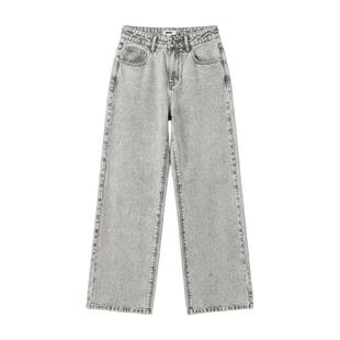 DKNY JEANS唐可娜儿26春夏新款牛仔裤女直筒长裤子做旧水洗休闲潮