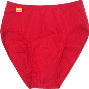 健将9528莫代尔男士内裤本命年结婚大红色三角9522纯棉底裤 2条装