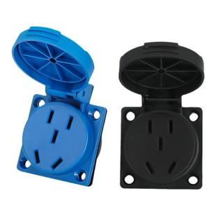 国标防水插座面板插头220V五孔10A家用电源插座阻燃保护带盖黑色