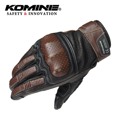 komine春夏复古透气摩托骑行手套
