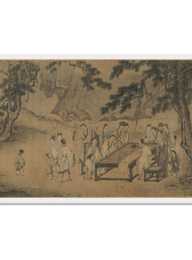 驿墨阁马远西园雅集图仿古手卷