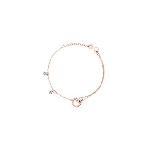 【自营】DAISY BEAUTY英国双环交扣罗马数字手链女礼物女生玫瑰金