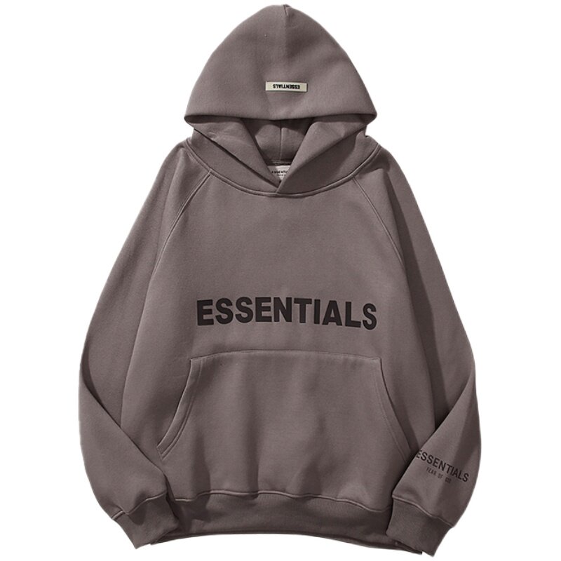 美式潮牌FOG ESSENTIALS 高街立体字母连帽卫衣男女宽松加绒外套