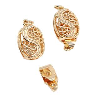 高品质14K包金镂空单双排插扣手工diy珍珠项链收尾连接扣手链搭扣