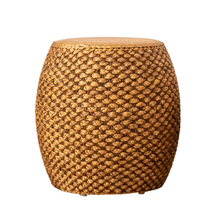 藤编矮凳圆鼓换鞋凳草编沙发茶几小凳子家用中式客厅实木板凳坐墩