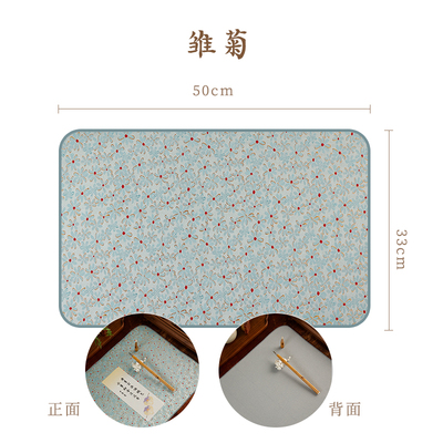 织锦平绒书画垫新中式禅意茶垫国风茶盘垫茶具配件垫子文房四宝书法套装毛笔双面专用垫国画毛毡桌垫定制画毡