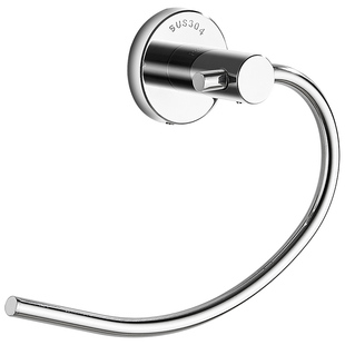 毛巾环免打孔304不锈钢浴室毛巾挂环北欧轻奢卫生间圆环擦手巾圈