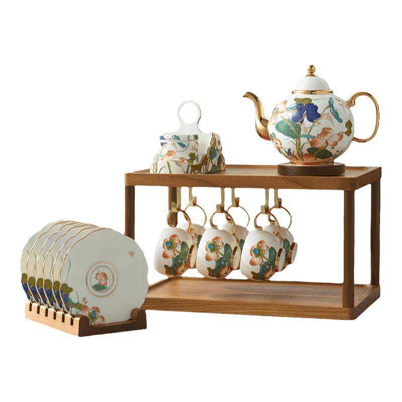 【茶咖具首选】 17头—30头茶咖具通用置物陈列木架 正品保障