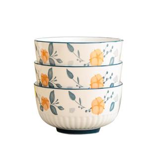 米饭碗家用2025新款陶瓷饭碗高颜值盘子吃饭餐具碗盘碗碟套装5寸