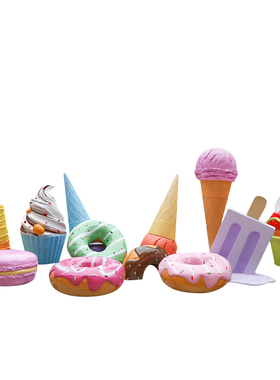 网红玻璃钢冰棒甜甜圈商场雕塑