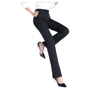 佩倪西裤女职业中腰秋邮政工作裤服西装工服制服裤子黑色直筒网纹