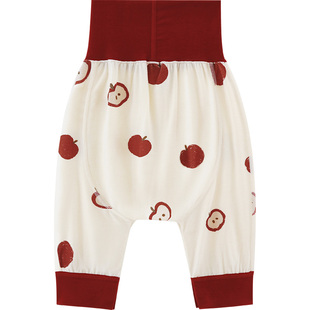 Aengbay[丽丝红果]宝宝裤子秋冬高腰护肚裤打底裤新生婴儿大PP裤