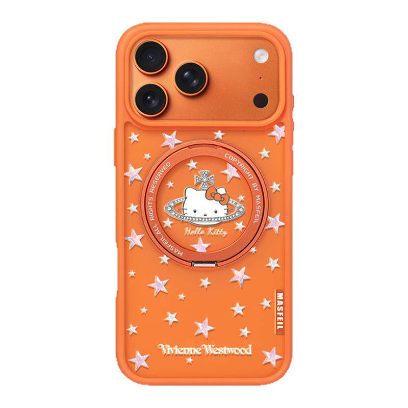 MASFEIL ×猫咪土星适用苹果17promax手机壳iPhone17pro新款带支架ip17全包Fo5磁吸支点超薄高级感保护套