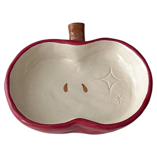 穆尼 ins苹果造型盘创意礼物粗陶下午茶点心盘甜品盘水果盘蘸料盘