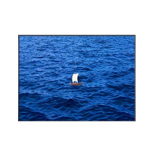 一帆风顺小船创意电表箱装饰画蓝色大海电闸开关盒遮挡挂画弱电箱