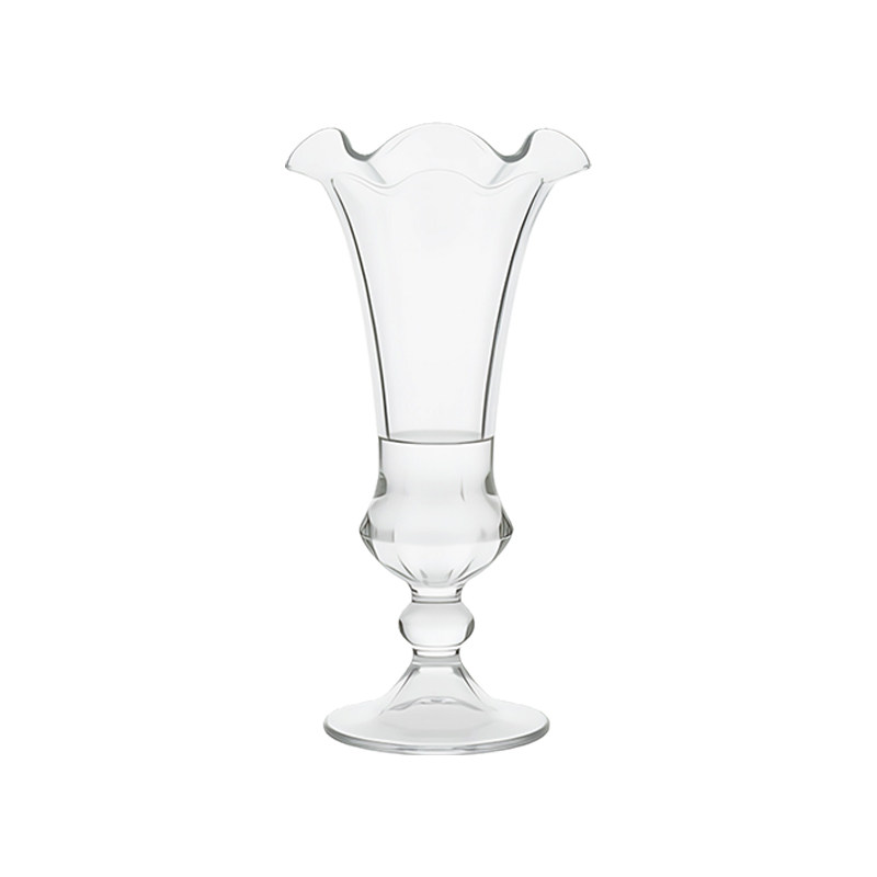 法式中古花边透明玻璃高脚花瓶