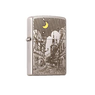 【自营】zippo打火机月亮与六便士官方深雕煤油防风表白礼物DYJ1