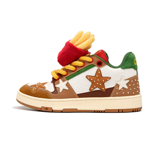 【袁一琦同款】kaalixto&三斤联名汉堡星星鞋明星同款国潮板鞋女