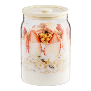 隔夜燕麦杯玻璃酸奶杯子带盖便携式食品级可微波早餐碗轻食早餐杯