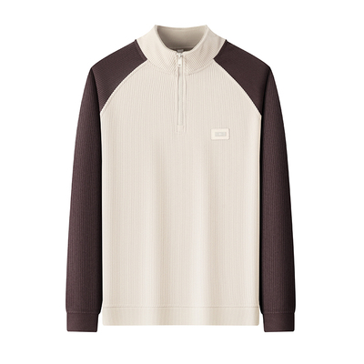 插肩袖拼接男士时尚卫衣