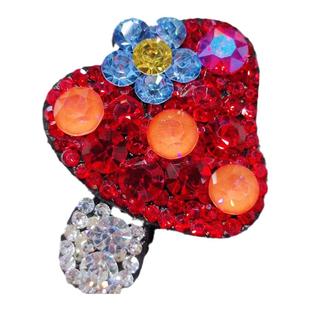 米龙原创韩国摩卡水晶水钻蘑菇皮料软底碎发刘海夹BB夹边夹发饰