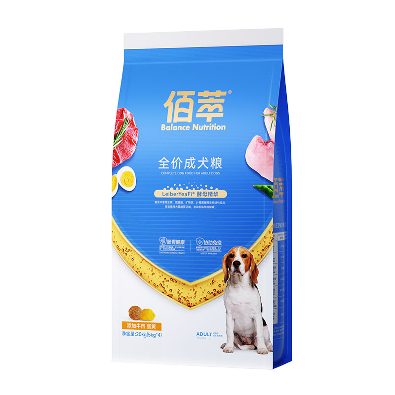 佰萃狗粮牛肉蛋黄美毛犬粮40斤装