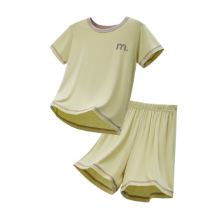 夏季儿童莫代尔睡衣女孩男童薄款睡衣青少年简约款短袖午休宿舍