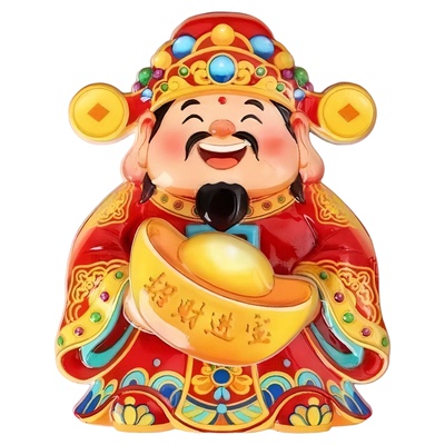 财神转钱摇头招财猫冰箱贴