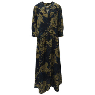 COCOBELLA老钱风印花宽松休闲连衣裙夏气质优雅通勤长裙FR7047