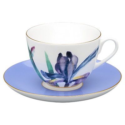 俄皇LOMONOSOV鸢尾系列高档精致咖啡杯碟欧式杯子下午茶杯碟礼盒