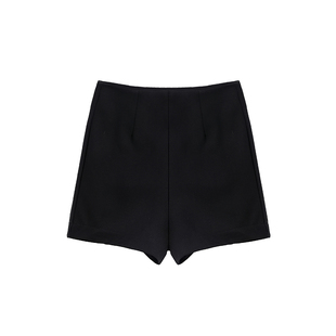 千朔加绒提臀热裤女高腰弹力紧身可外穿秋冬季黑色打底高级感短裤