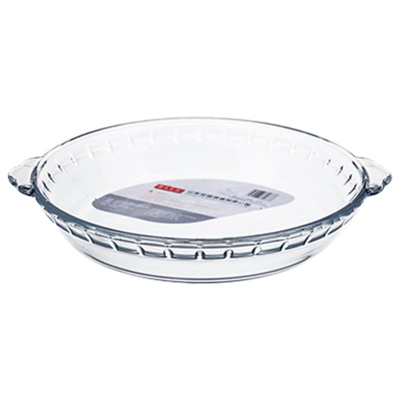 钢化玻璃盘子家用菜盘微波炉双耳鲍鱼餐盘耐高温食品级高级透明盘