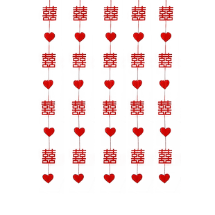 结婚窗帘装饰拉花挂饰婚礼婚房新房布置男方女方卧室客厅长条喜字