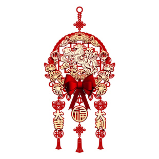 马年春节福字挂件2026新年立体挂饰过年房门装饰品室内场景布置