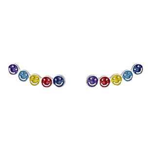 彩色笑脸耳钉女小巧精致简约设计感可爱耳环小众高级百搭韩系耳饰