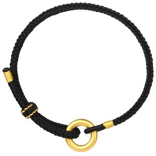 黄金平安扣手链男女手工编织本命红绳礼物小克重足金999情侣手链